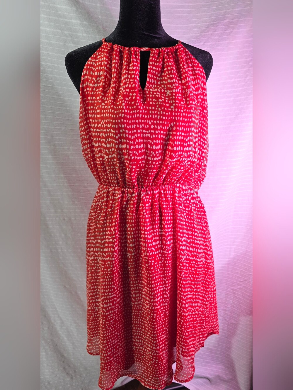 Collective Concepts Red and White Halter Sundress, XL